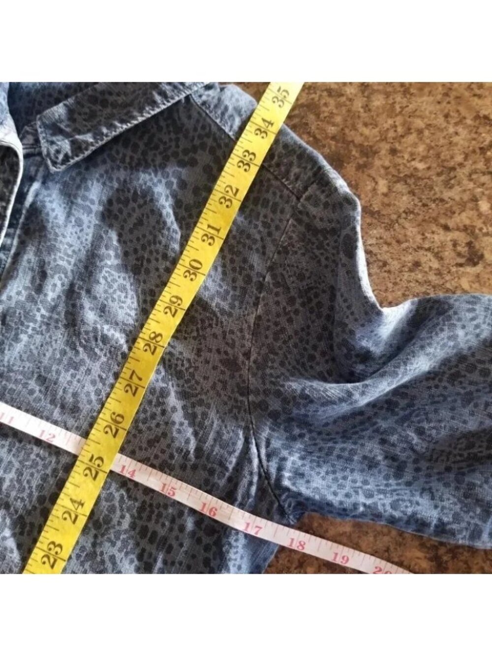 Anthropologie Cloth & Stone Printed Chambray Dress XS - Picture 7 of 15